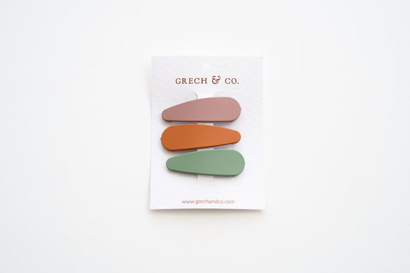 Matte Clips Set of 3 - Fern, Spice, Burlwood